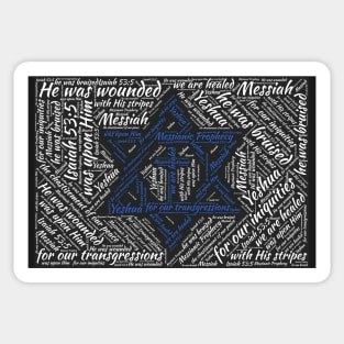 Isaiah 53-5 Messianic Prophecy Word Cloud Art Sticker